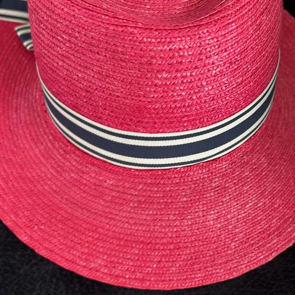 Juicy Couture - Stylish Pink Straw Fedora Hat with Ribbon main image 5
